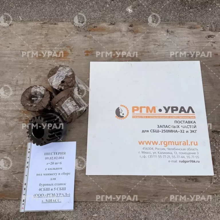 09.02.02.004 Шестерня z=20 m=16 с кольцом под манжету в сборе для буровых станков 4СБШ, 5СБШ